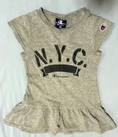 【美品】Champion 半袖 Tシャツ ワンピース　グレー 100cmのサムネイル