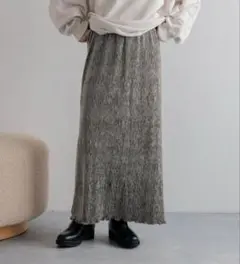 美品/人気完売色/シャイニーベロアタイトスカート/チャコールグレー