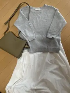 COLLAGE GALLARDAGALANTE 長袖ニット ライトグレーのサムネイル