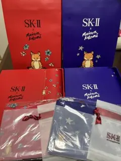 SK-IIとメゾンキツネのコラボコスメのノベルティ赤青