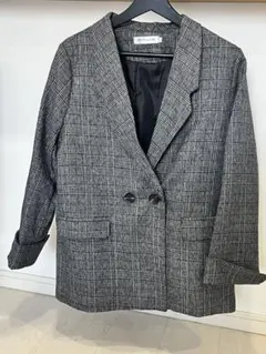 グレンチェック柄　テーラードジャケット