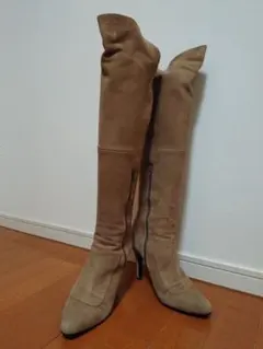 DIANA✨ニーハイブーツ24.5cm✨人気ベージュ スエード　ダイアナ高ヒール