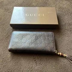D*n様 GUCCI ブラウンレザー 長財布 GGパターン