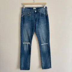 ブラウニースタンダード ダメージ デニムパンツ Ｍ ジーンズ Ｇパン リップド