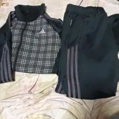 adidas ジャージ上下セット チェック柄