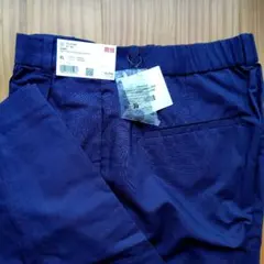 新品タグ付 ユニクロ リネンブレンドバレルレッグパンツ XL ブルー