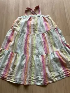 カラフルストライプノースリーブワンピース XXL