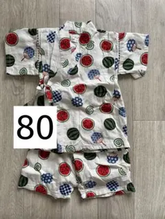 くろわっさんすべべ 甚平 80cm スイカ柄