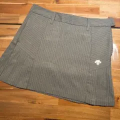デサントゴルフストライプ Sスカート レディース グレー