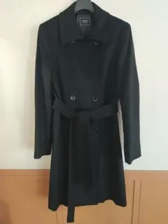 美品ピュアカシミヤ100 ブラック 黒 コート 11 号 M〜Ｌくらい 丈95