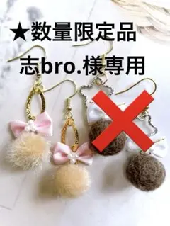 ⭐︎数量限定品★ 再販のなしの為特別価格★ポンポンピアス　リボンピアス