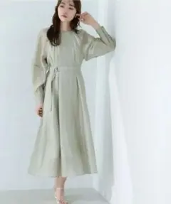 Oggi掲載ベルテッドフォルムシアーワンピース　ナチュラルビューティーベイシック