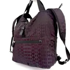 美品✨ カナナプロジェクト 3wayリュック 幾何学ジャガード キャリーオン 茶のサムネイル
