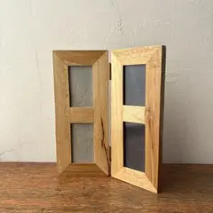 木製 折りたたみ フォトフレーム 縦長 ナチュラル