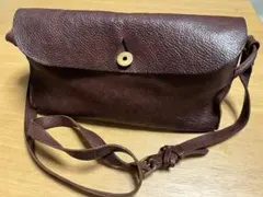 munekawa ダークブラウン レザー ショルダーバッグ