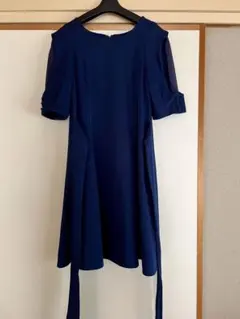 ネイビー Aライン パーティードレス M