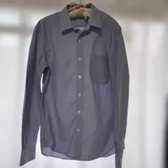 無印良品メンズストライプ長袖シャツ 左胸ポケット付き
