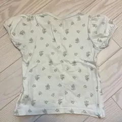 100㎝　小花柄 半袖シャツ 薄水色