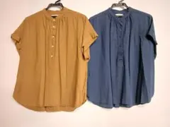 クリーニング済み ユニクロ リネンブレンドブラウス 2枚セット XL