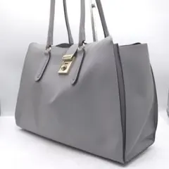 FURLA フルラ レザー トートバッグ グレー 本革 肩掛け イタリア製