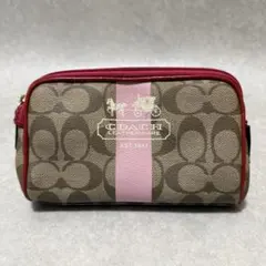 コーチ　ヘリテージ　PVC コスメポーチ　小物入れ　シグネチャー