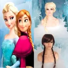 アナと雪の女王 アナ 雪山アナ 三つ編み コスプレ ウィッグ Dハロ仮装