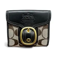 COACH 折り財布 ブラック/ピンク、ベージュ