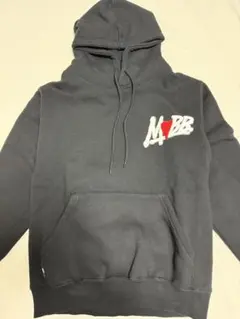 MoBB パーカー ブラック ハート刺繍ロゴ 黒 フーディ