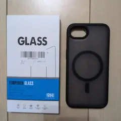 iPhone16e用 強化ガラスフィルム1枚と耐衝撃ケース