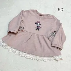 プティマイン　ミニー　ミニーマウス　長袖　トップス　服　ピンク　90