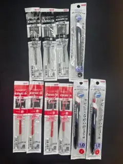 UNI JETSTREAM ボールペン 黒、赤、替えインクセット