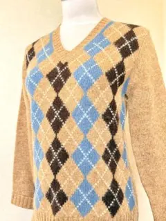 SCAPA スキャパ アーガイル柄 Vネック　ニット 38 M