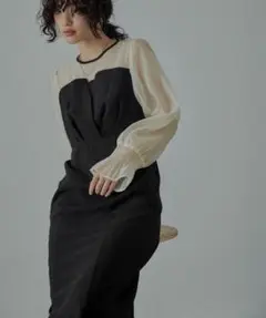 sahara ジャガードドッキングドレス ワンピース ezick ameri - メルカリ