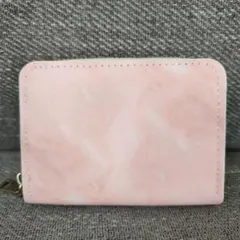【訳あり】大容量　小銭入れ カードホルダー　小型　複数のカードスロット　ピンク