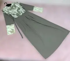 ひーちゃん様専用】素人リメイク ワンピース 訪問着 グレー 七五三