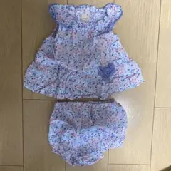 petit mainプティマイン花柄タンクトップとショートパンツセット80cm