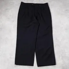 LANVIN ランバン W32 スラックス ボトム 古着 90s 黒 21524のサムネイル