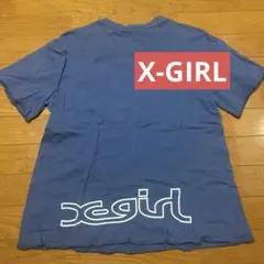X-girl 半袖Tシャツ ブルー ポケット付き