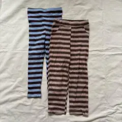 pairmanon ペアマノン ボーダーレギンス ブルー ピンク 茶色 110