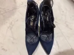 【美品】ダイアナ　レースアップ　パンプス　デニム生地