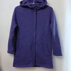 ランズエンド フード付きパープルフリースジャケット レディース LL
