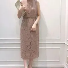 【Aimer Acret】レースミモレパーティードレス ワンピース