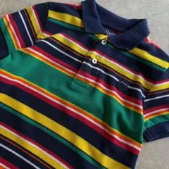 【95相当】古着 CHAPS チャップス ポロシャツ マルチカラー ボーダー