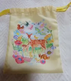 ★アフタヌーンティー⭐利光春華　巾着袋　袋　鹿　動物のサムネイル