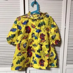 美品✴︎くるま　キッズレインコート　雨具　Sサイズ　収納袋付
