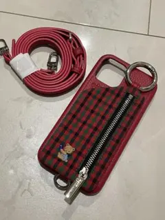 familiar × ajew iPhoneケース レッド チェック　12proのサムネイル