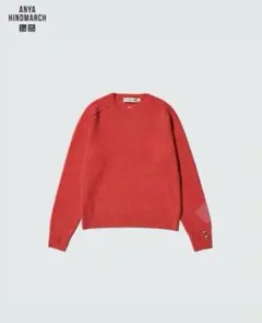 【新品未使用】アニヤハインドマーチ カシミヤクルーネックセーター 赤　M