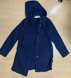 ZARA BASICネイビー モッズコート フード付き