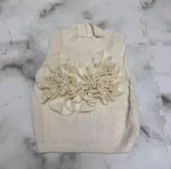 ZARA フリル　ノースリーブニット