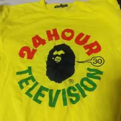 BAPE 24HOUR TELEVISION Tシャツ イエロー　3L